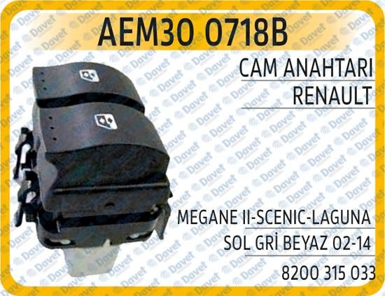 AEM 300718B Cam Anahtari Renault Megane Ii-Scenic-Laguna Sol Ciftli Beyaz Soket 10 Fis